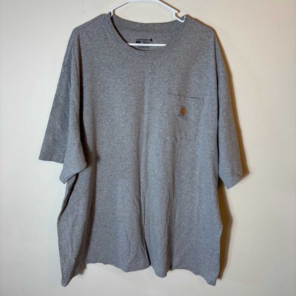 Carhartt Mens 2XL Gray Loose Fit Short Sleeve Pocket T-Shirt Casual